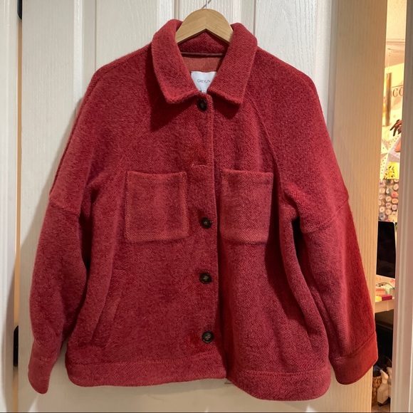 Anthropologie Houndstooth shirt Jacket Coat shacket new Nwt Greylin rust red - Picture 6 of 10